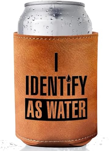 Gifts for Dad Grandpa Husband, 12Oz Faux Leather Can Cooler, Christmas Stocking Stuffers Gift, Funny Gag Mens Gifts ldeas from Daughter Son for Men White Elephant Gifts for Adults with Humorous Design
