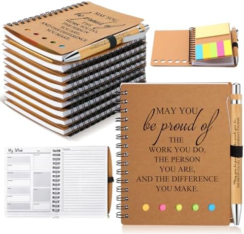 10 Sets Inspirational Medical Assistant Week Notebooks Bulk Employee Appreciation Gifts Spiral Weekly Planner Notebook with Sticky Notes Pens for Christmas Coworker (May You Be Proud)