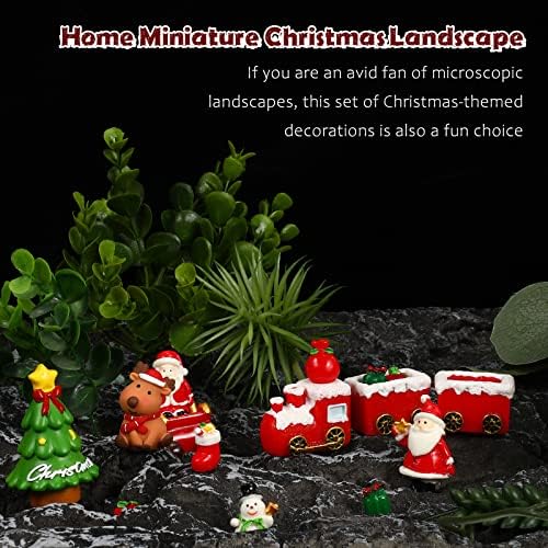 15 Pcs Christmas Aquarium Decorations Miniature Fish Tank Decoration Resin Christmas Tree Santa Elk Snowman Decor Xmas Series Landscape Ornament Figurine for Holiday Fish Tank Supplies Table Decor