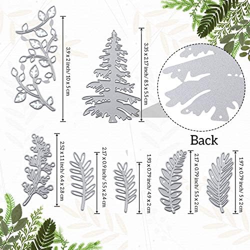 Patelai 17 Pcs Christmas Tree Cutting Dies Plant Die Cuts for Card Making Thanksgiving Christmas Scrapbook Stencils Craft Dies DIY Embossing Photo Decorative Leaf Cuts Template for Paper Craft