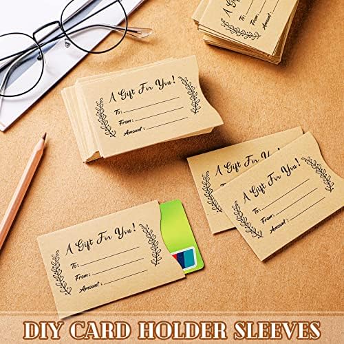 Yinder 600 Pcs Gift Card Envelopes Bulk Thank You Gift Card Sleeves Appreciation Mini Money Cash Envelopes for Blank Hotel Credit Protector for Christmas Party Business, 3. 54 x 2. 36 Inches(Brown)