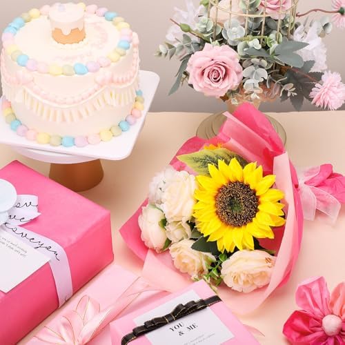 120 Sheets Pink Tissue Paper for Gift Bags, Assorted Pink Gift Tissue Paper Bulk for Art Crafts Packaging Gifts Wrapping Baby Shower Wedding Birthday Christmas Decorations, 14 x 20 Inch