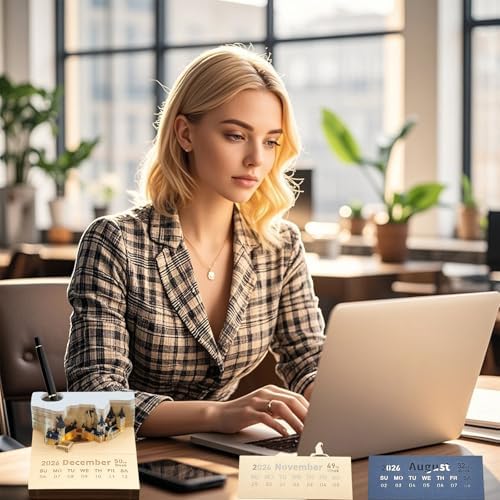 3D Calendar 2026,Time Piece Calendar 2026,3 D Sticky Notes 2026 with Light, Magic Castle Artistic Notepad, Unique Gift for Birthday, Christmas, New Year, Desk Decoration for Home or Office