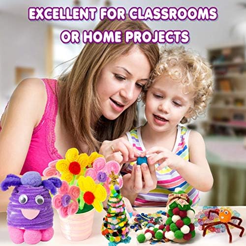 YITOHOP Arts Craft Supplies for Kids, 1000+ PCS Toddler DIY Craft Art Supply Set Include Pipe Cleaners, Pom Poms, Storage Box, 2025 Christmas Holiday Gift for 4-12 Years Old Boys and Girls
