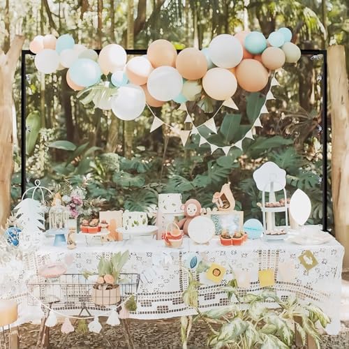 Over The Table Rod Stand with Clamps - Adjustable Table Arch Stand, Metal Table Rod for Wedding, Birthday, Halloween, and Christmas Decorations (29"-97" Length, 26"-42" Tall, Black)