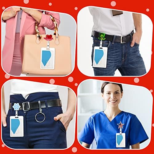 12 Pcs Christmas Badge Reels Rabbit Retractable Holiday Nurse Badge Clip Reels Holder Felt with Clip for Teachers Doctor Employees Volunteers Xmas Decor(Multi Style)