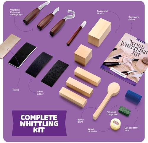 Wood Whittling Kit - Wood Carving Tools - Crafts for Adults - Christmas Unique Gifts - Teen Boy Gifts - Birthday Gift Ideas for Women - Hobbies DIY Kits for Adults, Boys, Girls, Women, & Men
