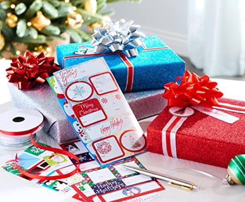 American Greetings Christmas Gift Tags Self-Adhesive, Holiday Designs (112-Count)