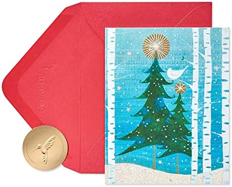Papyrus Petite Christmas Cards Boxed with Envelopes, Peace and Happiness, Snowbird (20-Count)