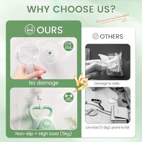 LUXEAR Suction Cup Hooks 4 Pack, Single Hook Design - Waterproof Vacuum Suction Hangers for Bathroom Kitchen, Removable Reusable PVC Suction Hooks for Towel Loofah Bathrobe Christmas Decor