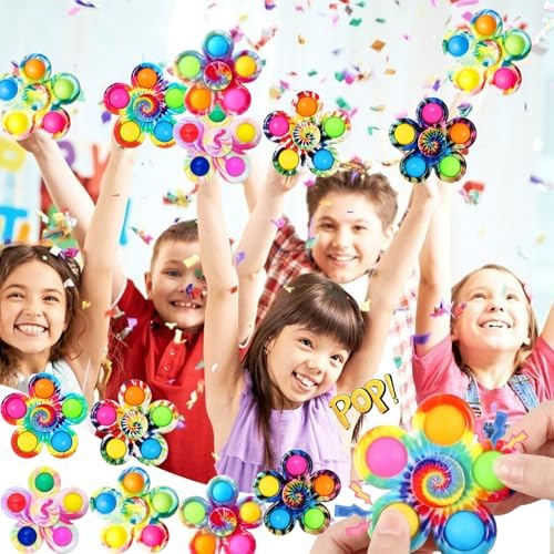 6PCS Fidget Spinner Set, Great Sensory Toys for Kids 4-12, Anxiety Relief for Boys and Girls, Perfect for Birthday Party Favors and Classroom Prizes, Fun for Christmas Goodie Bags