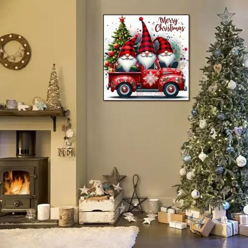 ARPADAMO Christmas Diamond Art Kits for Adults,5D Christmas Gnomes Diamond Art for Beginners,DIY Full Drill Diamond Painting Kit,Home Wall Decor Winter Diamond Painting (11.8x11.8 Inch)