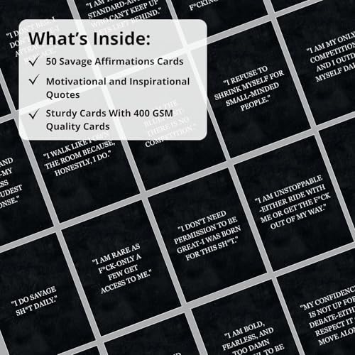 Isaac Liev Daily Positive Affirmation Cards for Women & Men – 50 Inspirational & Motivational Cards Set to Build Confidence and Unstoppable Mindset, Sinister Affirmation Cards, Best Birthday and Christmas Gifts for Women