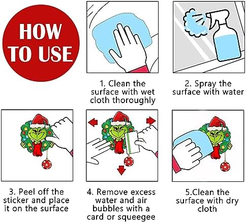 Yovkky Merry Christmas Grinch Window Clings, Xmas Tree Max Dog Wreath Sign 2026 New Year Green Red Stickers Decals Decor, Stink Stank Stunk Funny Winter Holiday Home Kitchen Decorations