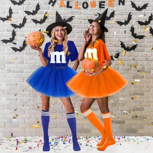 Letter M Halloween Costumes Tutu Skirts,Women Team Group T-Shirt,Candy Costume for Halloween Christmas