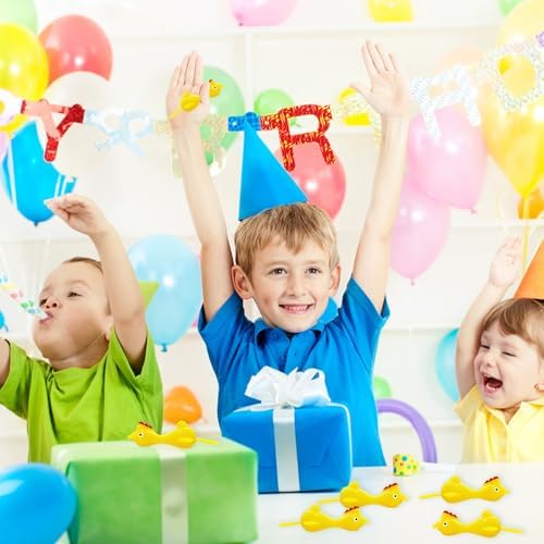 100Pack Finger Slingshot Chicken Rubber,Flick Stretchable Chicken Toys,Funny Stretchy Prank Gag Toys for Christmas Chicken Party Favors,Novelty Gifts,Thanksgiving Activity