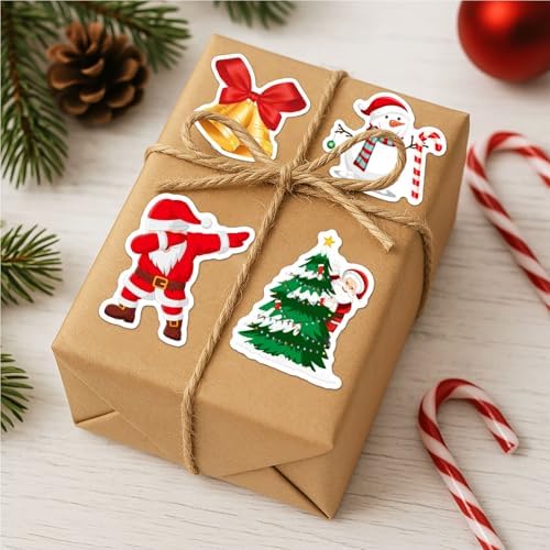 Stocking Stuffers for Kids, 100 Pcs Christmas Stickers - Christmas Decorations, Crafts Gifts Bags Window Tree Garland Santa Snowman Party Favors Supplies Bulk Tags for Classroom Kids Boys Girls Indoor