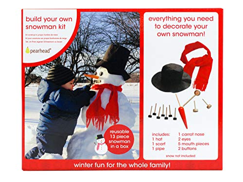 Pearhead Build A Snowman Decorating Kit, A Great DIY Snow Day Craft For Kids, Holiday Decorations for Kids, Snowman Pieces Kit, Christmas Gifts For Kids
