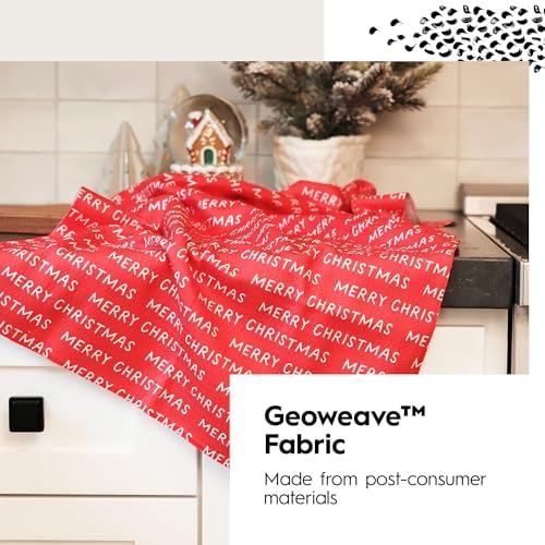 GEOMETRY Christmas Kitchen Towels - Quick Dry Microfiber Cloth Dish Towels for Kitchen Drying - Premium Quick Dry Towel (Peppermint, 1 Pack)