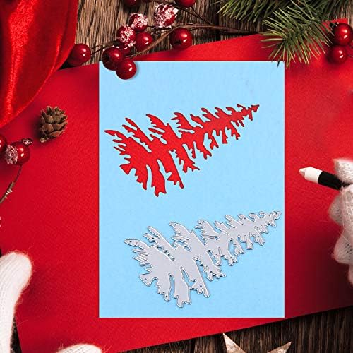Patelai 17 Pcs Christmas Tree Cutting Dies Plant Die Cuts for Card Making Thanksgiving Christmas Scrapbook Stencils Craft Dies DIY Embossing Photo Decorative Leaf Cuts Template for Paper Craft