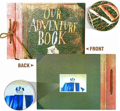Adventure Book Handcrafted Diary Photo Scrapbook,Tailored for Preserving Cherished Moments,Gift for Couples' Anniversaries,Weddings,Globetrotters,Birthdays,Christmas&Note-taking Gifts Handmade Book