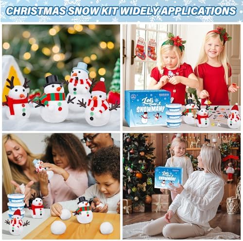 12 Pack Christmas Craft, DIY Snowman Kit for Kids, Build a Snowman Kit Indoor Decorations, Creative Kids Air Dry Modeling Clay, Xmas Activities Snowman Making Kit Toys for Holiday Favor Supplies