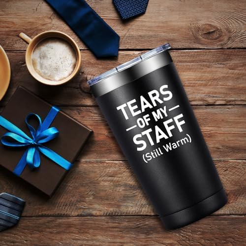 Boss Gifts for Men Women - Boss Day Gifts - Christmas, Appreciation, Retirement Gift for Bosses, Employees, Leader - Tears of My Staff - 20oz Bosses Tumbler