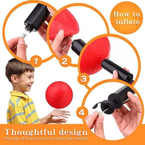 Yunsailing Dodgeballs Bulk Operation Christmas 6 Inch Playground Balls, Rubber Bouncy Inflatable Kickball with Pump for Kids Adults Outdoor Handball Games Christian Donation Gifts