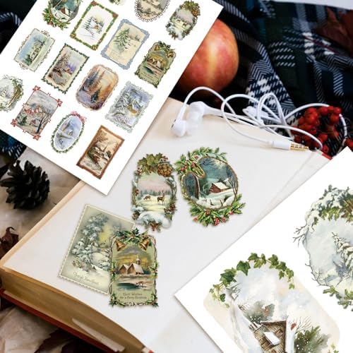 Watersay 20 Pcs Decoupage Paper Pack - 8.3"x11.2" Christmas Winter Landscapes for Decoupage, Craft and Scrapbooking
