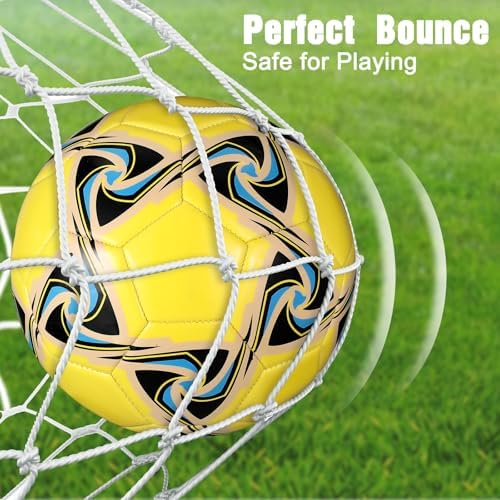 Deekin 6 Pcs Soccer Ball Bulk with Pump Official Size Indoor Outdoor Operation Christmas Sport Soccer Gift for Kids Teen Adult Practice Game
