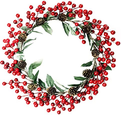 12Pcs Artificial Red Berries Stems, 13.5" Waterproof Burgundy Berry Branches for Home Holiday Wedding DIY Christmas Tree Wreath Flower Decor