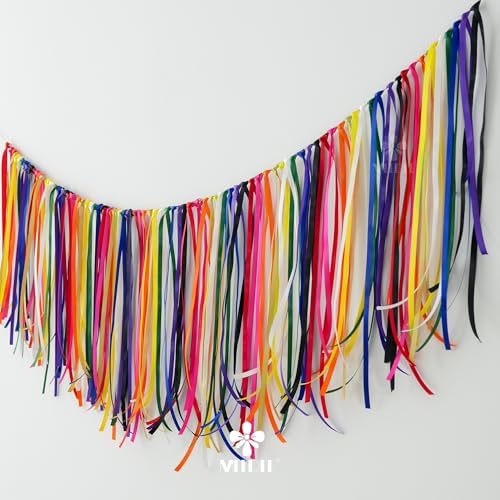 MEEDEE Rainbow Ribbon Set Solid Color Assortment 10 Colors Double Faced Satin Ribbon for Gift Wrapping Double Sided Christmas Ribbon Party Decorations, 1/4" X 5 Yard Each Total 50 Yds Per Package