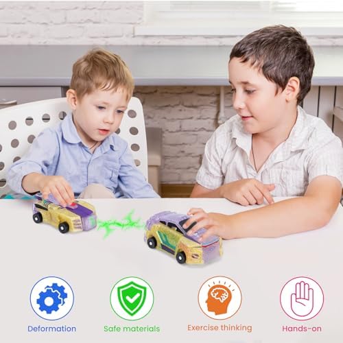 2-in-1 Transformation Dinosaur Car Toy - Magnetic Collision Robot Cars for Kids | Fun Collision Transformation Toy for Boys & Girls | Perfect Birthday & Christmas Party Gift