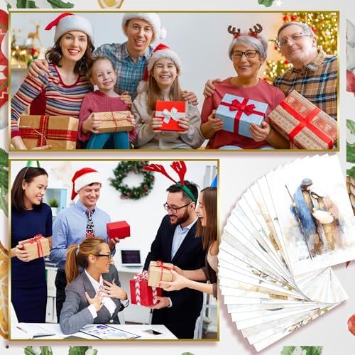 Cholemy 36 Set Nativity Scenes Christmas Cards with Envelopes Jesus Traditional Religious Holy Night Christmas Greeting Cards Nativity Scenes Church Xmas Decoration for Women Family Holiday Gift