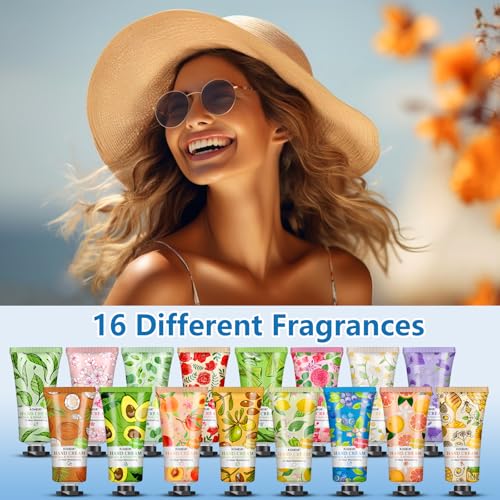 16 Pack Hand Cream Gifts Set, Bulk Hand Lotion Travel Size for Dry Cracked Hands, Hand Cream for Stocking Stuffers, Employee Appreciation Gifts, Christmas Gifts and Bridal Shower Gifts