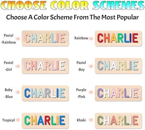 Personalized Name Puzzle for Kids, 1st Birthday Gifts for Girl Boy, Easter Basket Stuffers for Toddler, Custom Easter Christmas Baby Gifts, Toddler Learning Toys, Wooden Name Puzzles for Toddlers 1-3