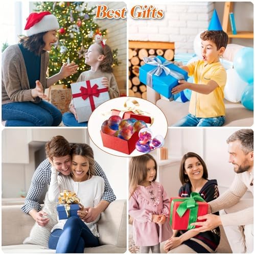 12Pcs Galaxy Slime Balls Kit, Kids Slime Party Favors - Stretchy, Non-Sticky, Mess-Free, Stress Relief for Girls Boys - Christmas Easter Birthday Goodie Bag Stuffer Classroom Prizes