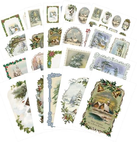 Watersay 20 Pcs Decoupage Paper Pack - 8.3"x11.2" Christmas Winter Landscapes for Decoupage, Craft and Scrapbooking