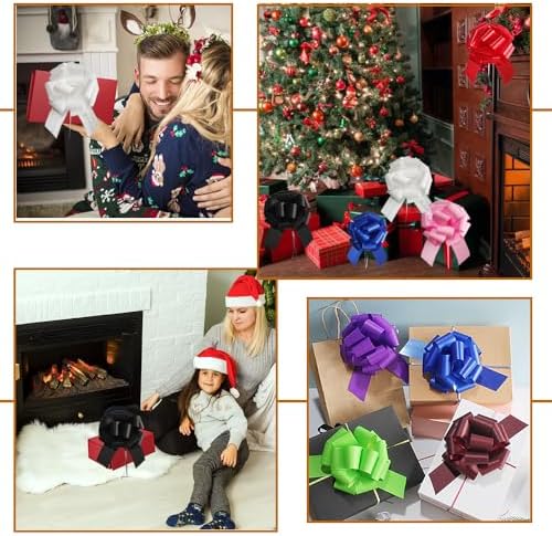 16 Pcs Pull Bows for Gift Wrapping,6 Inch Gift Bows for Presents,Birthday,Anniversary,Party,Christmas,Wreath,Holiday Celebration Gift Decoration (16Pcs Mixed Color)