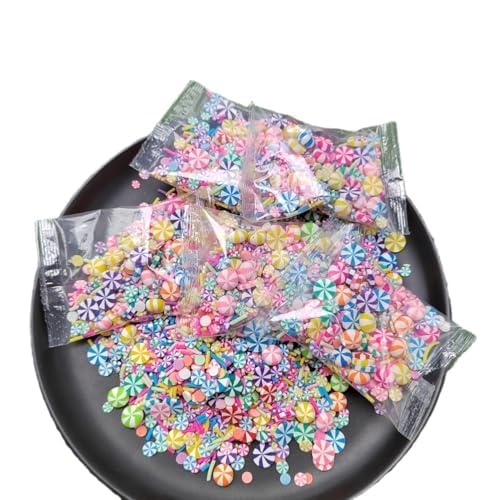 100g Christmas Candy Cane Slices Fake Sprinkles Resin Fake Candy Sprinkles Clay Sprinkle Polymer Sprinkle Polymer Clay Slices for Nail Art DIY Crafts Cake Phone (Multicolor)
