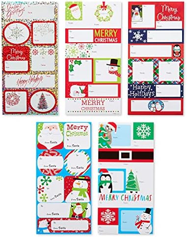 American Greetings Christmas Gift Tags Self-Adhesive, Holiday Designs (112-Count)