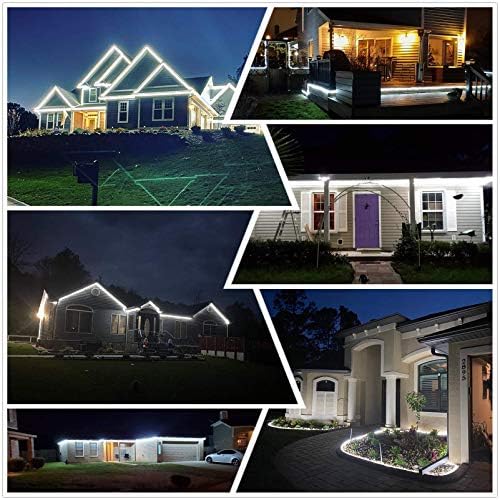 100Ft LED Rope Lights, 1080 LEDs Waterproof Rope Lights, 110V Cuttable Connectable Rope Lights Waterproof Decorative Lighting for Indoor/Outdoor, Halloween and Christmas Decorations(Cold White)