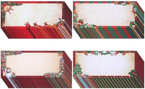 Zhanmai 60 Christmas Envelopes #10 Holiday Xmas Self Adhesive Envelopes for Mailing, Office, Business, Wedding, Birthday, Party, Gift Supplies, 4.13 x 9.53 Inch