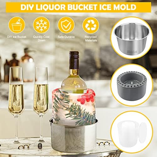 Ice Mold,Ice Bucket Mold, Ice Mold Wine Bottle Chiller,DIY Ice Bucket Mold for Wine Champagne and Cocktails,Ideal Gift for Special Parties Weddings Mother's Day Thanksgiving and Christmas