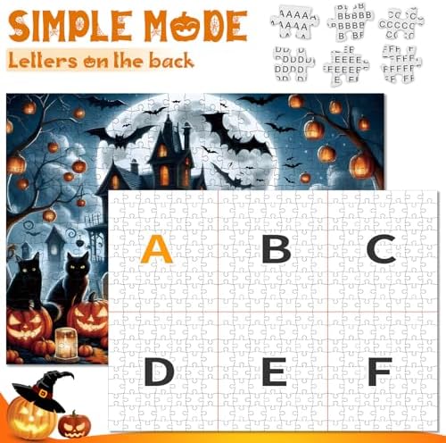 1000 Piece Halloween Puzzles for Adults Kids: Haunted House Mansion Puzzle Party Game Toy Gifts for 3+ Years Old Boys Girls Halloween Nightmare Before Christmas Jigsaw Puzzle for All Ages