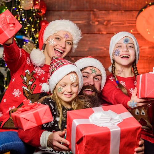 winthrop 120 Pcs Glitter Snowflake Temporary Tattoos for Kids, Individually Wrapped Waterproof Safety Christmas Winter Frozen Party Tattoos, Best Choice for Stocking Stuffers, 60 Designs