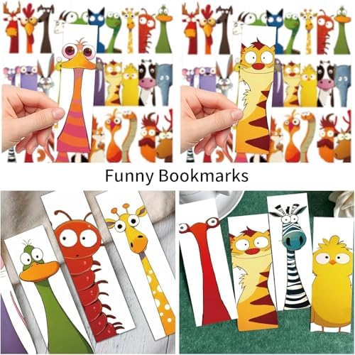 30PCS Funny Animal Bookmark for Kids - Creative Cartoon Page Holders, Unique Gifts for Book Lovers, Students, Readers on Christmas Easter Birthday School Rewards Library Reading