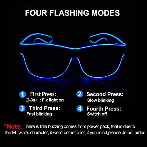 YouRfocus Wireless LED Light Up Glasses Glow in the Dark Neon Rave Glasses for Rave Party, EDM, Halloween, Christmas (Green)