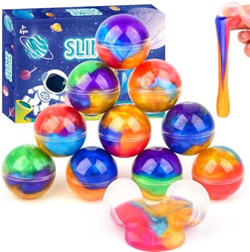 12 Pack Galaxy Slime Balls – Slime Party Favors, Non-Sticky, Soft Slime Kit for Classroom Prizes, Christmas Stocking Stuffers, Goodie Bag Stuffers,Easter Basket Stuffers for Kids Boys Girls
