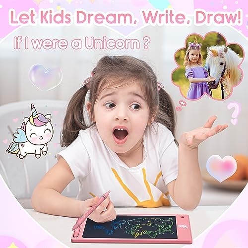FLUESTON Toys LCD Writing Tablet Toddler,Toys for Boys Girls 3 4 5 6 7 8year,8.8 Inch 1pcs in 1 Pack Drawing Pad Toy Christmas Birthday Gifts for Kids,Drawing Tablet Doodle Board Cute Unicorn